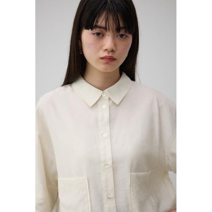 ワイドスリーブ五分袖ツイルシャツ | AZUL BY MOUSSY | 詳細画像1 