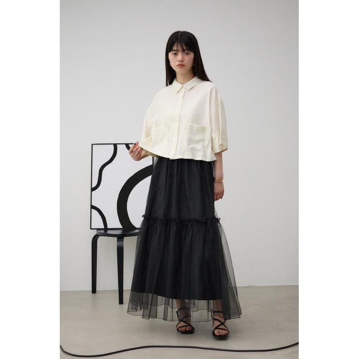 ワイドスリーブ五分袖ツイルシャツ | AZUL BY MOUSSY | 詳細画像3 