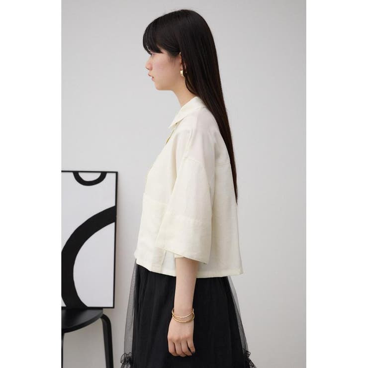 ワイドスリーブ五分袖ツイルシャツ | AZUL BY MOUSSY | 詳細画像5 