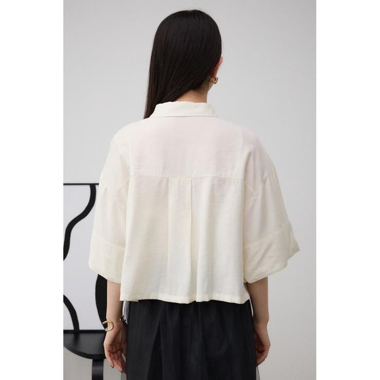 ワイドスリーブ五分袖ツイルシャツ | AZUL BY MOUSSY | 詳細画像6 