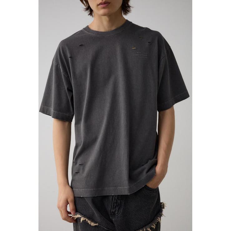 BLK | ピグメントダメージTシャツ | AZUL BY MOUSSY