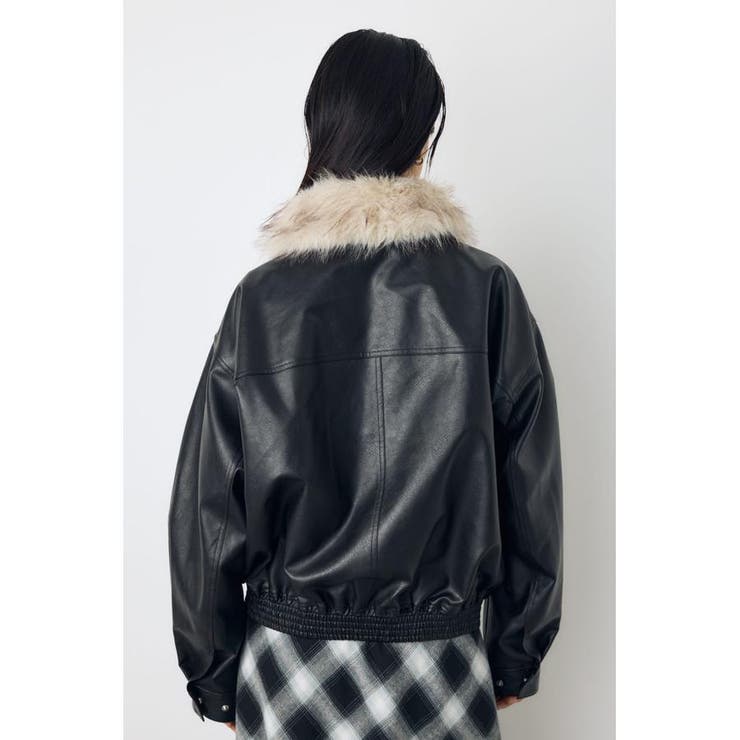フェイクレザー/スエード2WAYファー付ブルゾン | AZUL BY MOUSSY | 詳細画像10 