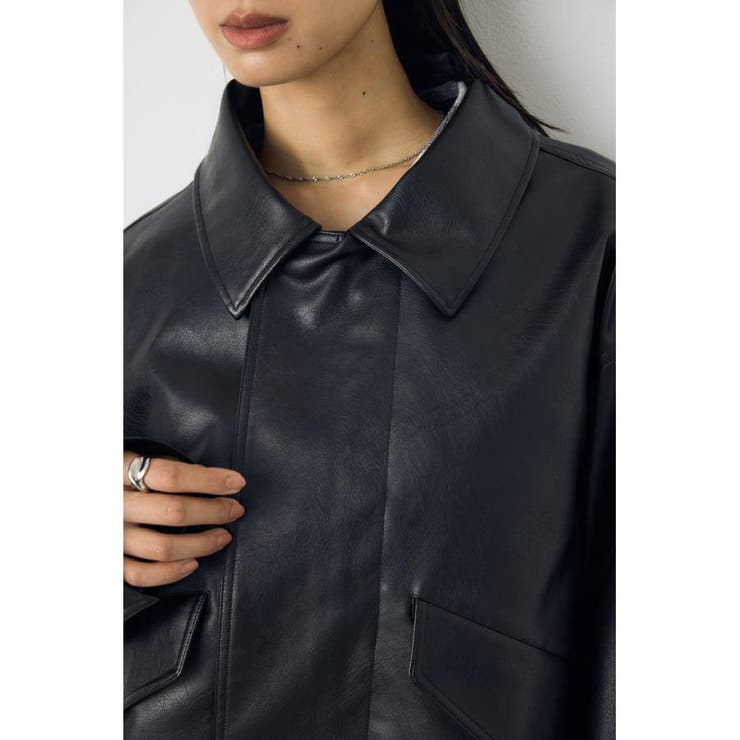 フェイクレザー/スエード2WAYファー付ブルゾン | AZUL BY MOUSSY | 詳細画像17 