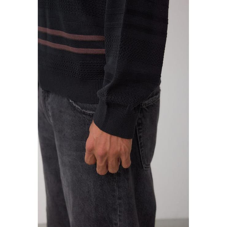 編地変化長袖ニットポロ | AZUL BY MOUSSY | 詳細画像22 