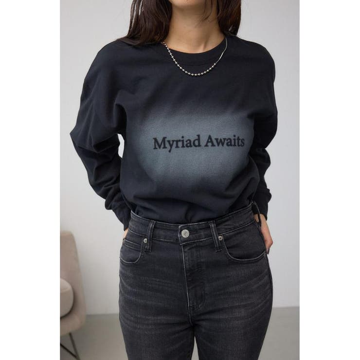 BLK | グラデーションロゴルーズロングTシャツ | AZUL BY MOUSSY