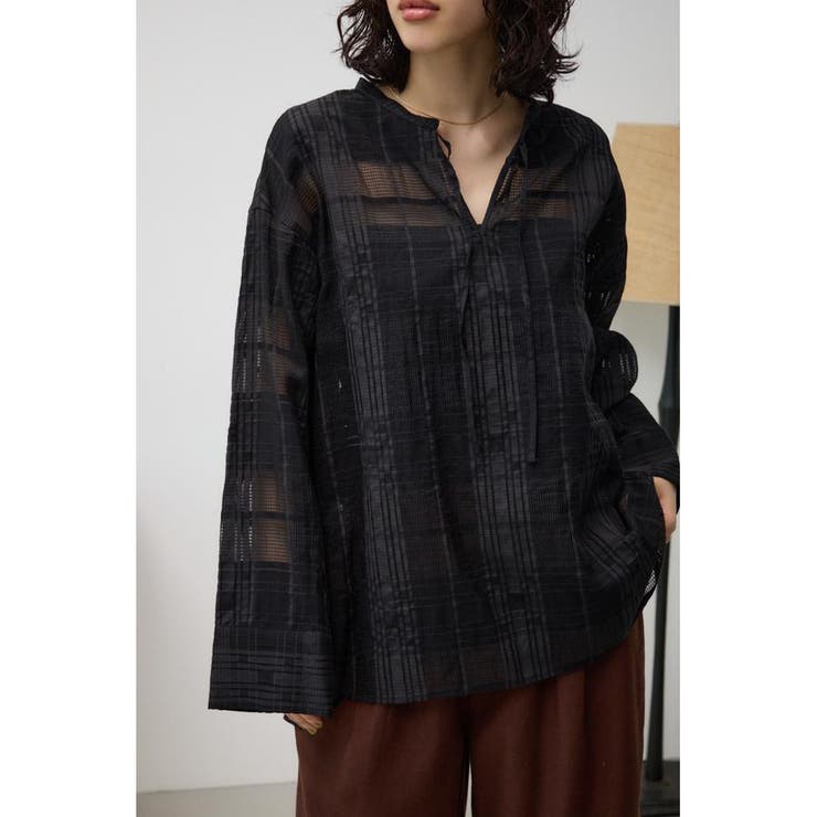 BLK | シアースキッパーブラウス | AZUL BY MOUSSY