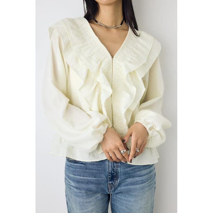 フロントホックラッフルブラウス | AZUL BY MOUSSY | 詳細画像4 