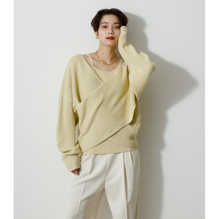 2WAY FRONT TWIST SET KNIT TOPS[品番：AZLW0019614]｜AZUL BY MOUSSY 