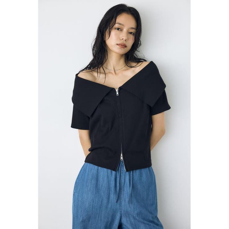 BLK | ダブルジップオフショルトップス | AZUL BY MOUSSY