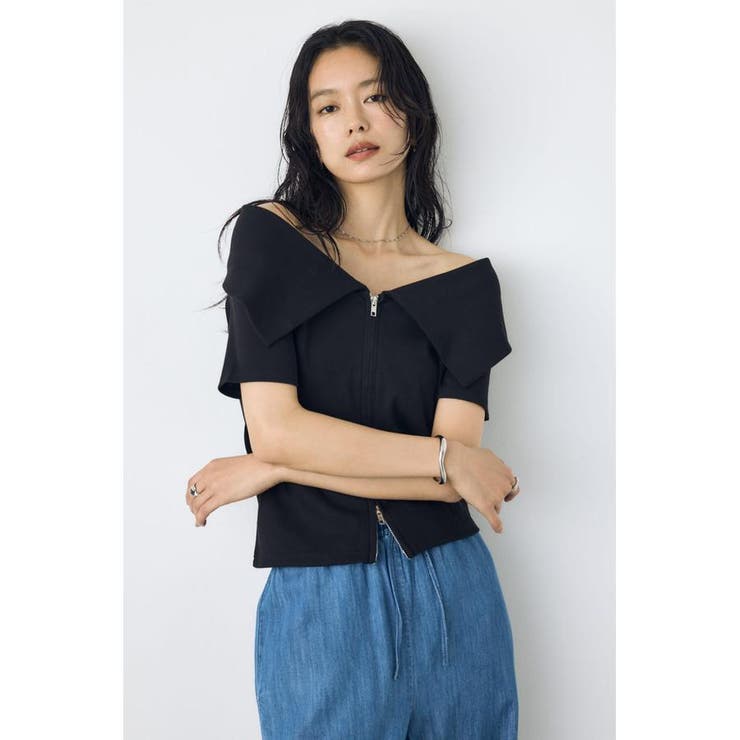 ダブルジップオフショルトップス | AZUL BY MOUSSY | 詳細画像9 
