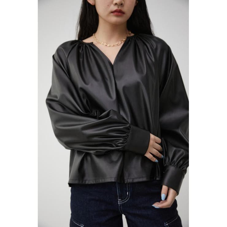 BLK | GATHER DESIGN FAUX LEATHER BL | AZUL BY MOUSSY