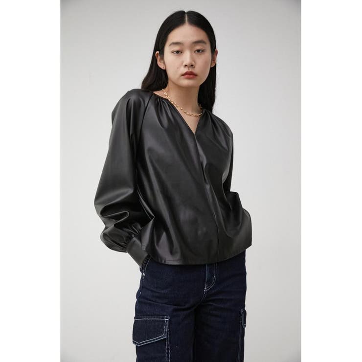 GATHER DESIGN FAUX LEATHER BL | AZUL BY MOUSSY | 詳細画像2 