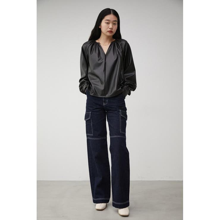 GATHER DESIGN FAUX LEATHER BL | AZUL BY MOUSSY | 詳細画像3 