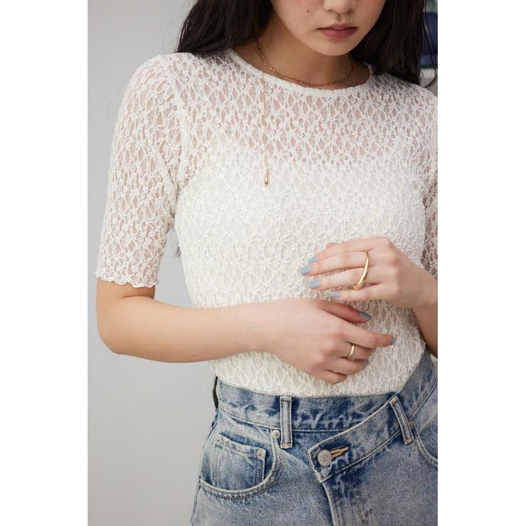 カットレース半袖トップス[品番：AZLW0022071]｜AZUL BY MOUSSY