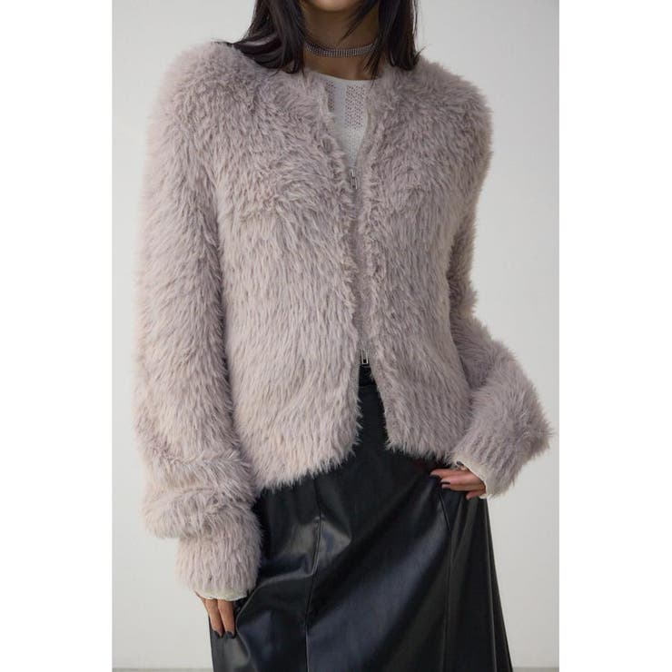 柄GREIGE5 | Wジップシャギーニットカーディガン | AZUL BY MOUSSY