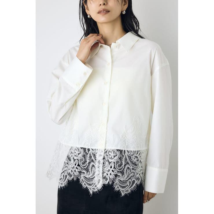 レースドッキングシャツ | AZUL BY MOUSSY | 詳細画像1 