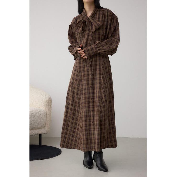 チェックボウタイワンピース | AZUL BY MOUSSY | 詳細画像13 