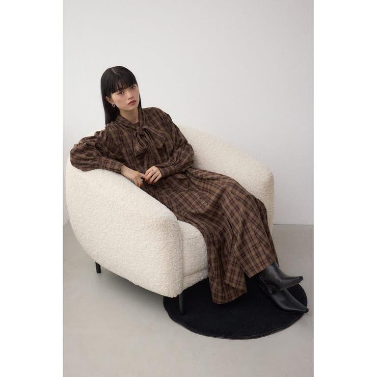 チェックボウタイワンピース | AZUL BY MOUSSY | 詳細画像15