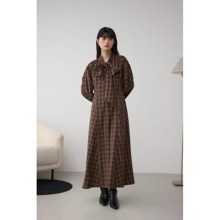 チェックボウタイワンピース | AZUL BY MOUSSY | 詳細画像16