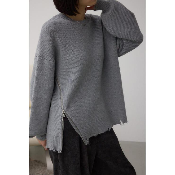 GRY | サイドZIPニットトップス | AZUL BY MOUSSY