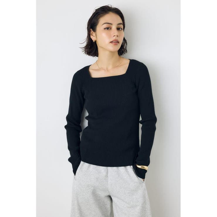 スクエアネックリブニット | AZUL BY MOUSSY | 詳細画像12 