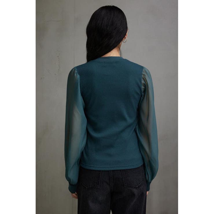 袖シアー袖リブトップス | AZUL BY MOUSSY | 詳細画像27 
