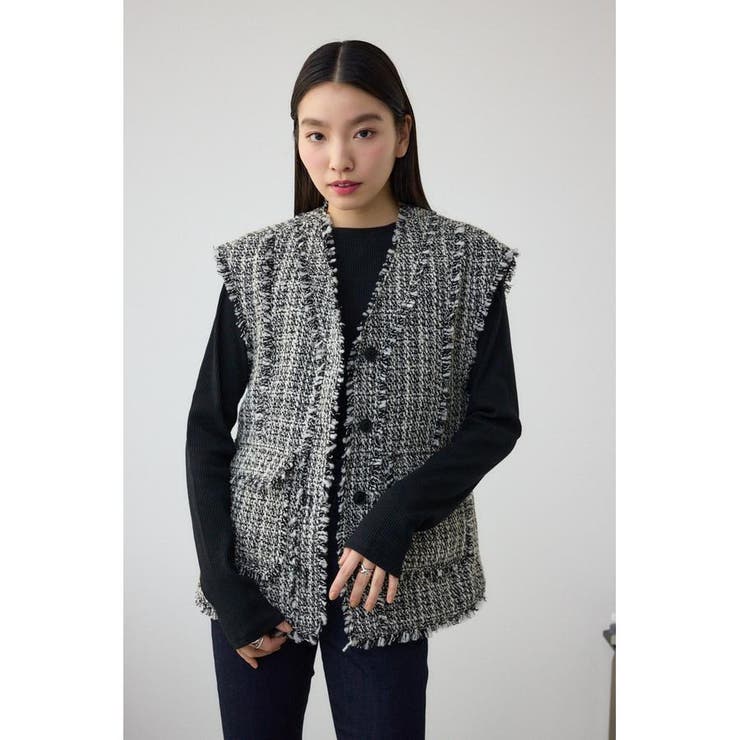 ツイードフリンジベスト | AZUL BY MOUSSY | 詳細画像2 