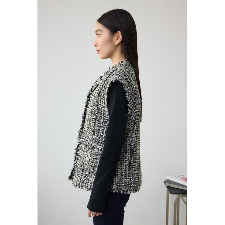 ツイードフリンジベスト | AZUL BY MOUSSY | 詳細画像5 