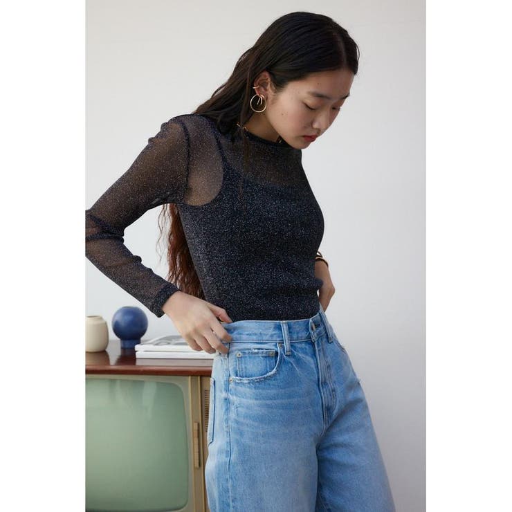 シアーラメ長袖トップス[品番：AZLW0021676]｜AZUL BY MOUSSY