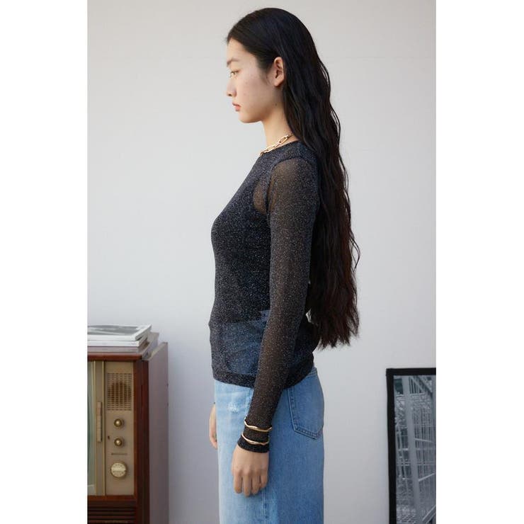 シアーラメ長袖トップス | AZUL BY MOUSSY | 詳細画像5 