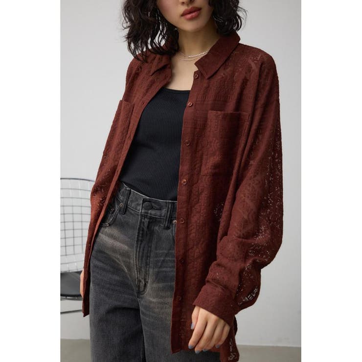 BRN | コットンレースシャツ | AZUL BY MOUSSY