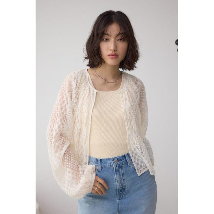 前後2WAY シアージャガードフリルブラウス | AZUL BY MOUSSY | 詳細画像3 