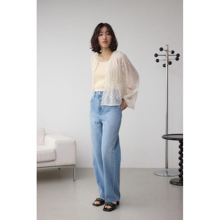 前後2WAY シアージャガードフリルブラウス | AZUL BY MOUSSY | 詳細画像4 