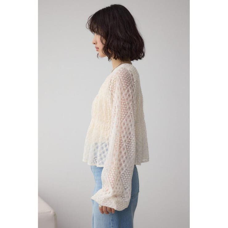 前後2WAY シアージャガードフリルブラウス | AZUL BY MOUSSY | 詳細画像6 