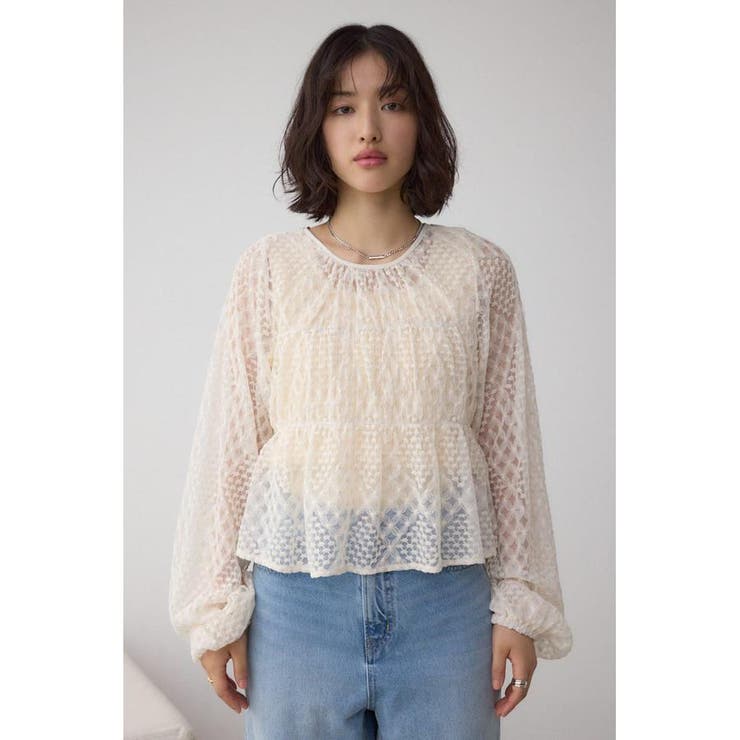 前後2WAY シアージャガードフリルブラウス | AZUL BY MOUSSY | 詳細画像13 