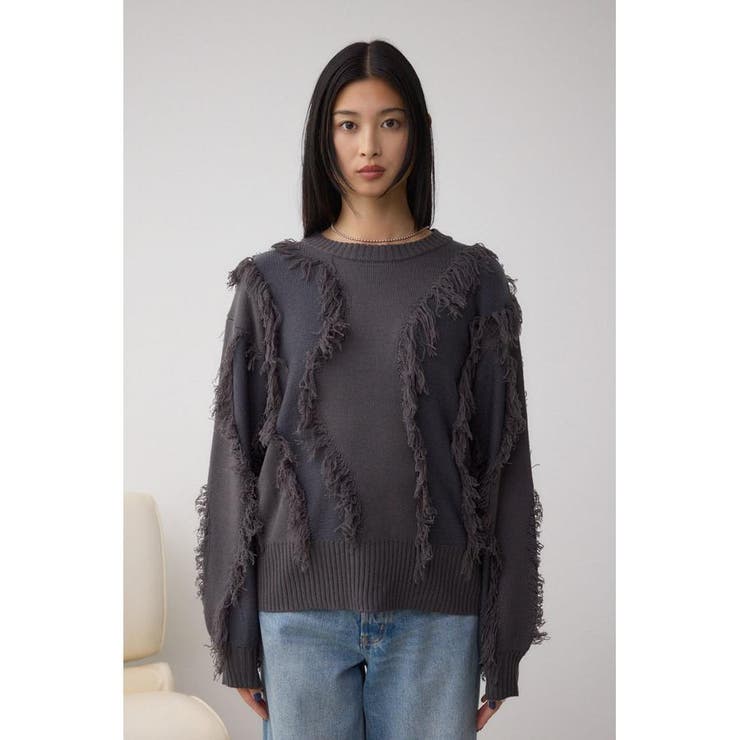 フリンジデザインニットトップス | AZUL BY MOUSSY | 詳細画像25 