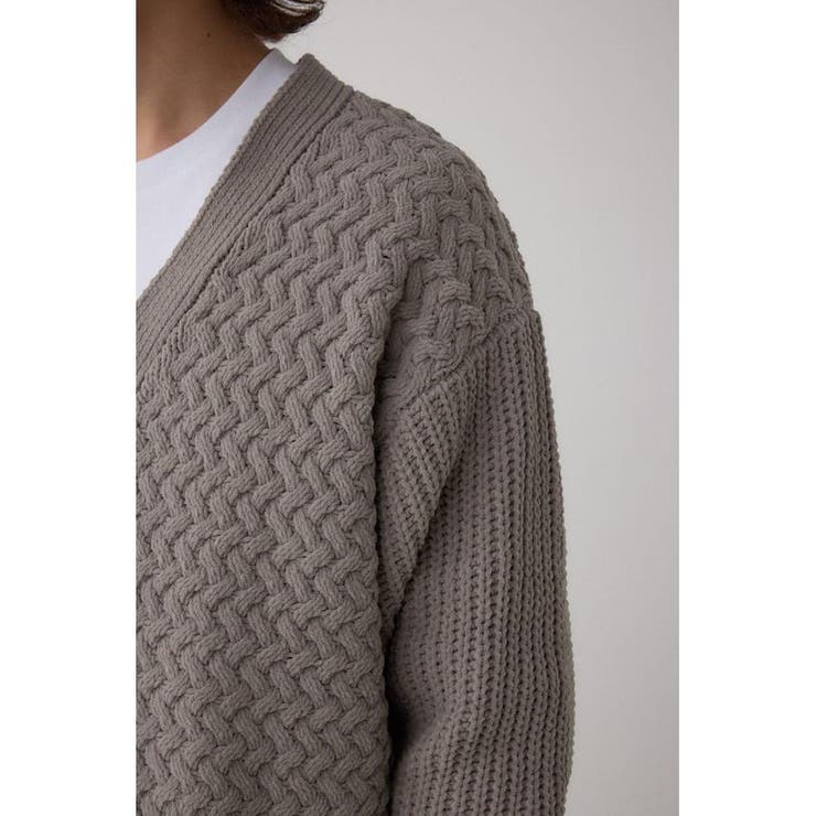 バスケット編みマットモールカーディガン | AZUL BY MOUSSY | 詳細画像31 