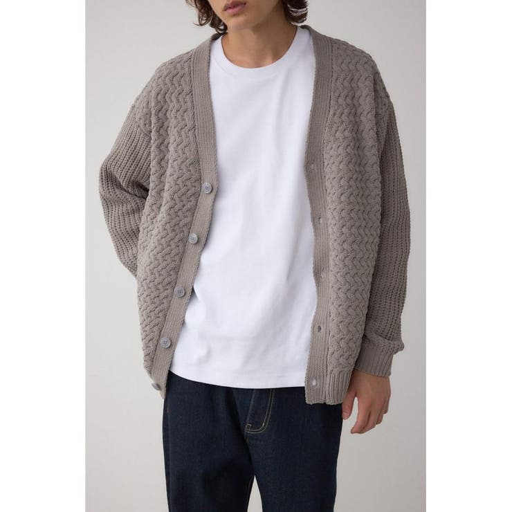 GRY | バスケット編みマットモールカーディガン | AZUL BY MOUSSY