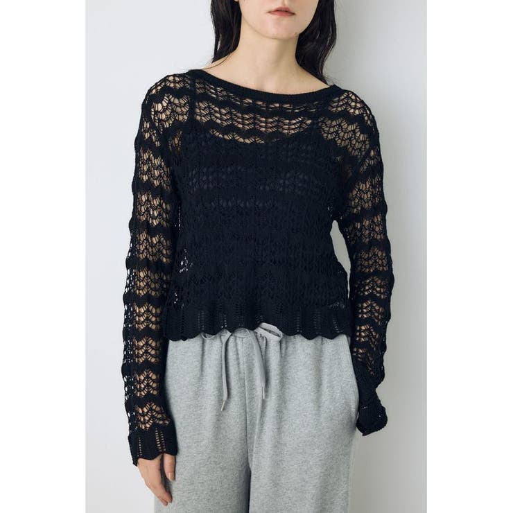 クロシェフレアスリーブニットトップス | AZUL BY MOUSSY | 詳細画像12 