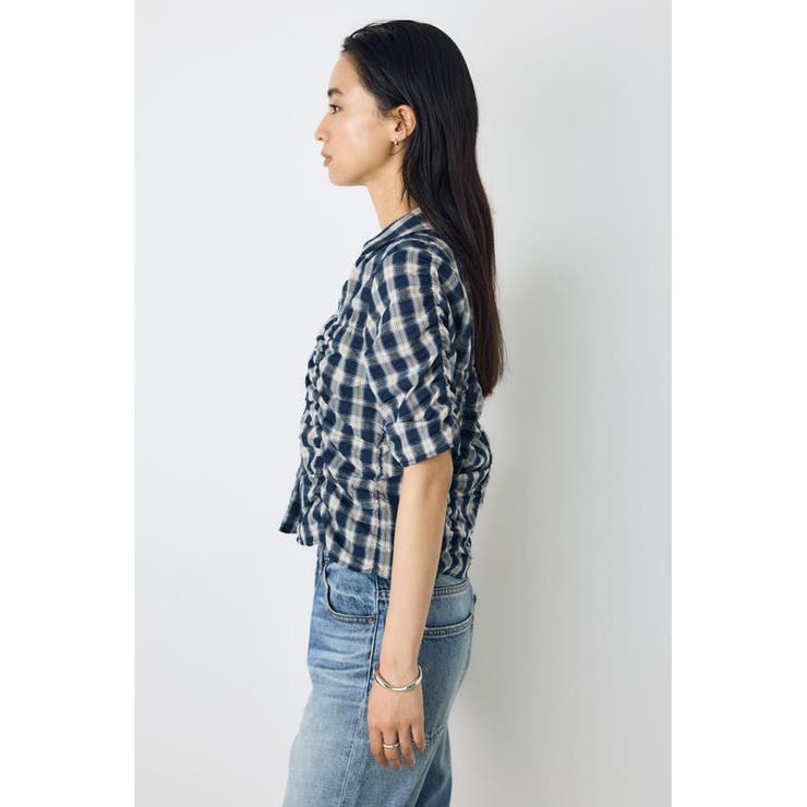 チェックシャーリング半袖シャツ | AZUL BY MOUSSY | 詳細画像18 