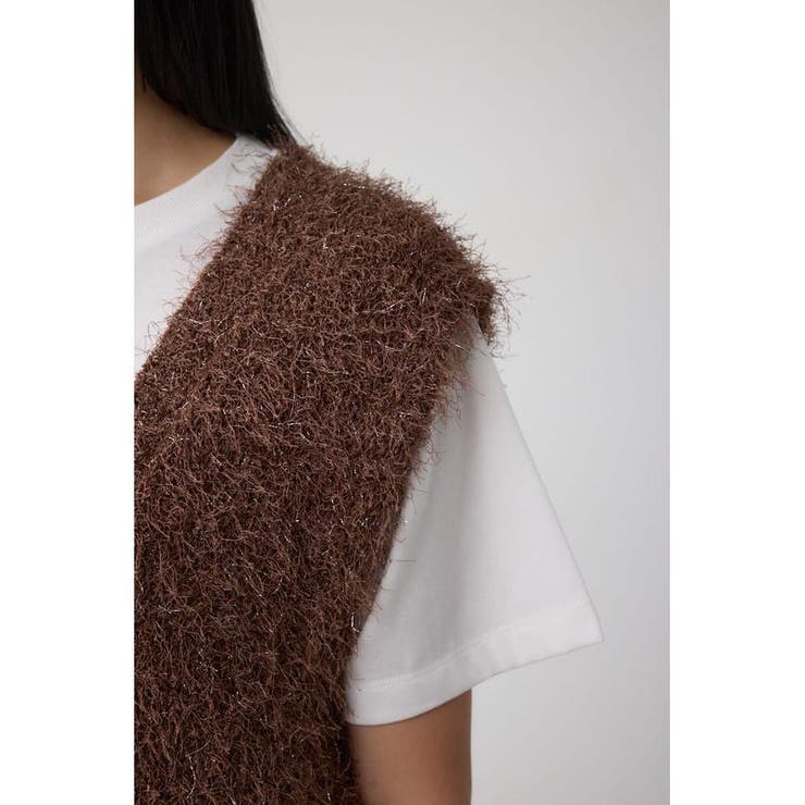 ラメフェザーVネックニットベスト | AZUL BY MOUSSY | 詳細画像27 