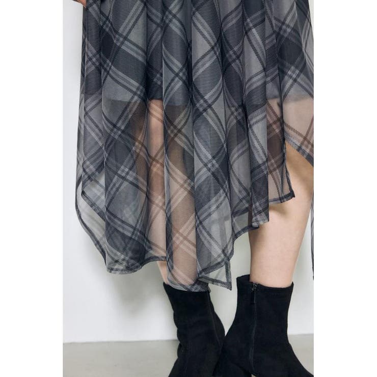 シアーチェックハンカチーフヘムスカート | AZUL BY MOUSSY | 詳細画像5 