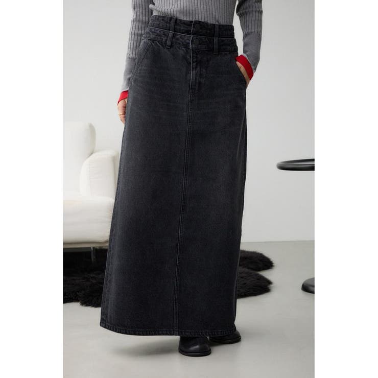 BLK | AZUL DENIM ダブルウエストデニムスカート | AZUL BY MOUSSY
