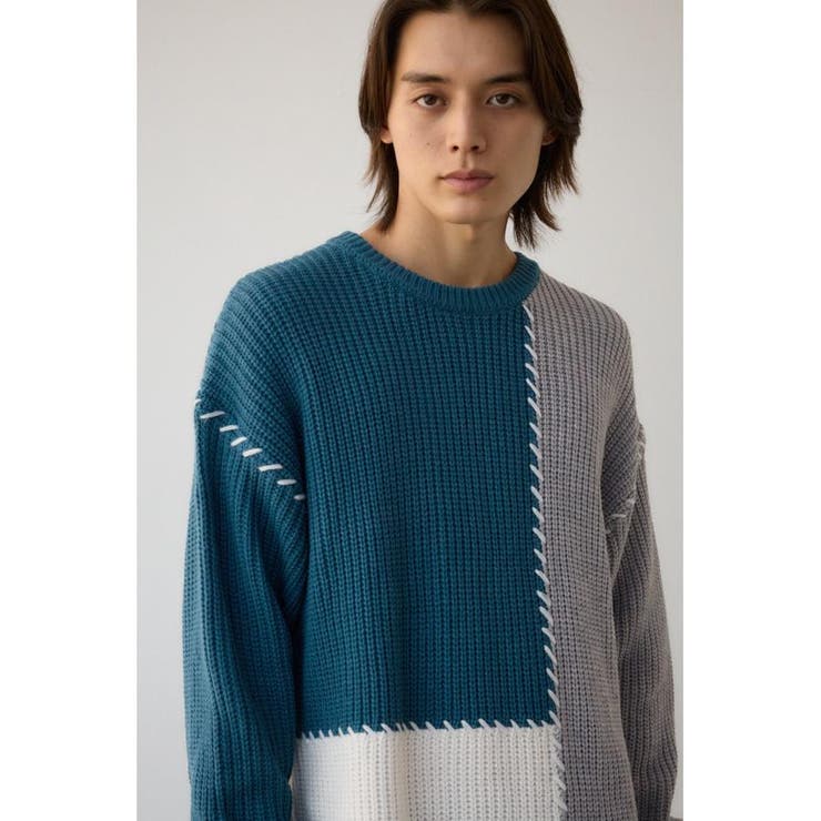 スウィッチングブランケットステッチニット | AZUL BY MOUSSY | 詳細画像26 