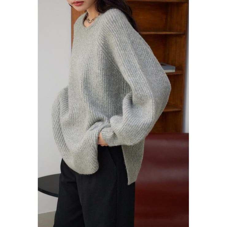 C.GRY | ボリュームニットプルオーバー | AZUL BY MOUSSY