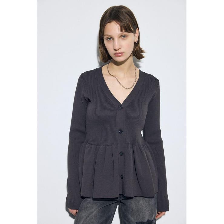 GRY | ペプラムカーディガン | AZUL BY MOUSSY