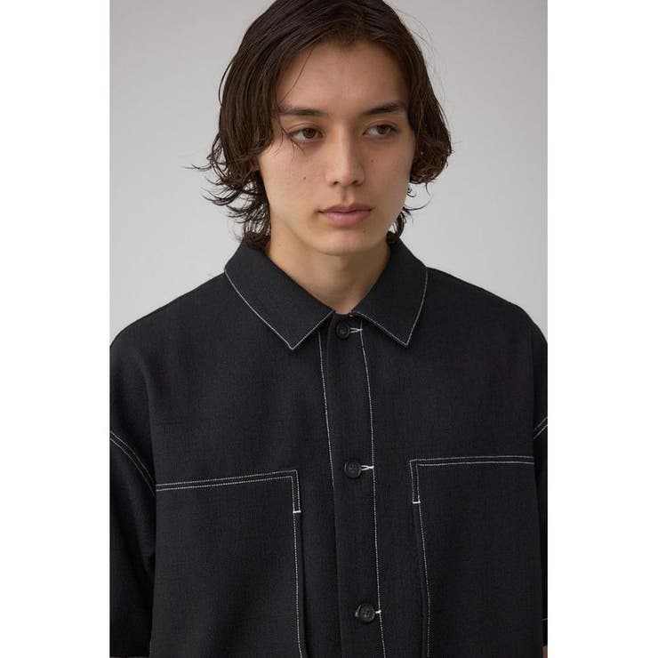 アウトステッチブッチャーシャツ | AZUL BY MOUSSY | 詳細画像2 