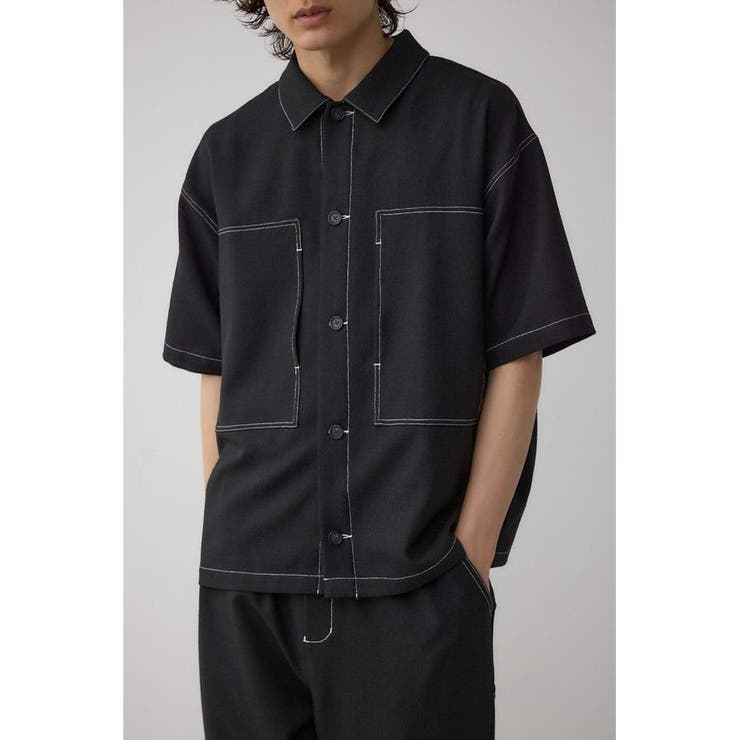 BLK | アウトステッチブッチャーシャツ | AZUL BY MOUSSY