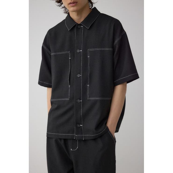 BLK | アウトステッチブッチャーシャツ | AZUL BY MOUSSY