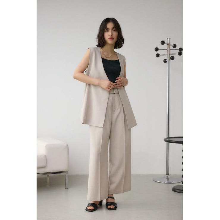 イージーケアリネンライクベルトワイドパンツ | AZUL BY MOUSSY | 詳細画像14 